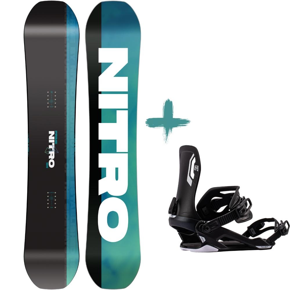 Nitro Snowboards Prime Cam-Out lumilauta + Talent siteet lumilautapaketti